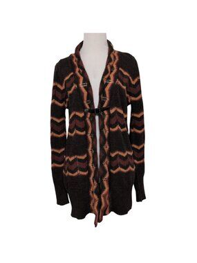 Lineamaglia Chevron Cardigan Womens Size Large Buckle Wool Alpaca Blend Sweater
